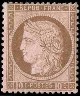 France Classiques N°54 10c Brun Sur Rose (signé Calves) Qualité:* Cote:750 - 1871-1875 Cérès