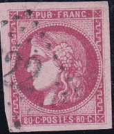 France Classiques N°49c 80c Rose-carminé TB (signé Calves) Qualité:obl Cote:550 - 1870 Emission De Bordeaux