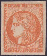 France Classiques N°48 40c Orange (signé Calves) Qualité:* Cote:750 - 1870 Emission De Bordeaux