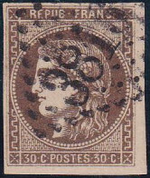 France Classiques N°47 30c Brun TB (signé Papadopoulos) Qualité:obl Cote:280 - 1870 Emission De Bordeaux