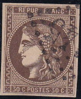 France Classiques N°47 30c Brun TB (signé Roumet) Qualité:obl Cote:280 - 1870 Emission De Bordeaux
