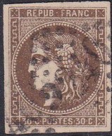 France Classiques N°47 30c Brun TB (signé Calves) Qualité:obl Cote:280 - 1870 Emission De Bordeaux