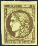 France Classiques N°47 30c Brun (signé Calves) Qualité:* Cote:500 - 1870 Emission De Bordeaux