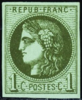 France Classiques N°39C 1c Olive Report 3  Qualité:* Cote:200 - 1870 Emission De Bordeaux