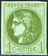 France Classiques N°39B 1c Olive Report 2 Qualité:* Cote:225 - 1870 Emission De Bordeaux
