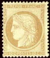 France Classiques N°36 10c Bistre-jaune Qualité:* Cote:1000 - 1870 Siège De Paris