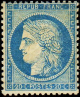 France Classiques N°37 20c Bleu Qualité:* Cote:550 - 1870 Siège De Paris