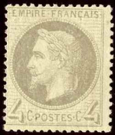 France Classiques N°27B 4c Gris Qualité:* Cote:350 - 1863-1870 Napoléon III Lauré