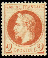 France Classiques N°26B 2c Rouge-brun Qualité:** Cote:200 - 1863-1870 Napoléon III Lauré