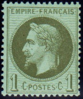 France Classiques N°25 1c Vert-bronze Qualité:** Cote:90 - 1863-1870 Napoléon III Lauré