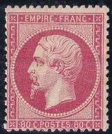 France Classiques N°24 80c Rose Qualité:* Cote:2550 - 1862 Napoléon III