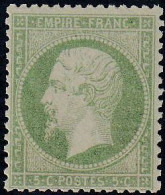 France Classiques N°20g 5c Vert-jaune Sur Verdâtre Qualité:** Cote:450 - 1862 Napoléon III