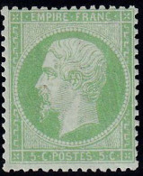 France Classiques N°20 5c Vert Qualité:* Cote:350 - 1862 Napoléon III