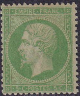 France Classiques N°20 5c Vert   Qualité:** Cote:350 - 1862 Napoléon III