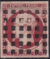France Classiques N°18 1F Carmin Obl Gros Points (léger Aminci) (signé Calves) Qualité:obl Cote:3400 - 1853-1860 Napoléon III.