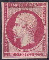 France Classiques N°17B 80c Rose (signé Brun) Qualité:* Cote:3800 - 1853-1860 Napoléon III