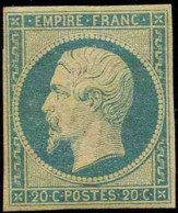 France Classiques N°14A 20c Bleu Type I (signé Calves) Qualité:* Cote:450 - 1853-1860 Napoléon III