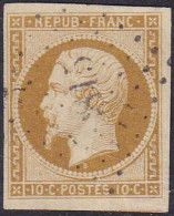 France Classiques N°9 10c Bistre-jaune  TB (signé Brun) Qualité:obl Cote:850 - 1852 Louis-Napoleon
