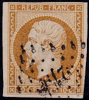 France Classiques N°9 10c Bistre-jaune TB (signé Brun) Qualité:obl Cote:850 - 1852 Louis-Napoléon