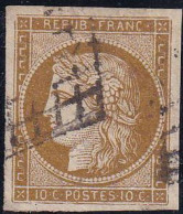 France Classiques N°1a 10 Bistre-brun TB (signé Brun) Qualité:obl Cote:475 - 1849-1850 Cérès