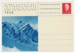 Postal Stationery Czechoslovakia 1948 Mountains - Winter Games - Other & Unclassified
