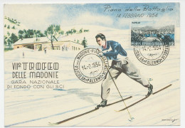 Card / Postmark Italy 1954 Cross Country Skiing - National Championships - Wintersport (Sonstige)