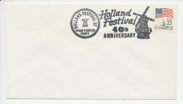 Cover / Postmark USA 1987 Windmill - Holland Festival - Windmills