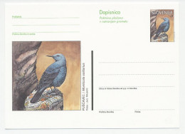 Postal Stationery Slovenia 1998 Bird - Blue Rock Thrush - Other & Unclassified