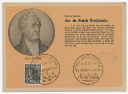 Card / Postmark Germany 1948 Johann Wolfgang - Goethe - Writer - Writers