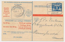 Spoorwegbriefkaart G. NS252 B - Steenwijk - Oldemarkt 1942 - Postal Stationery