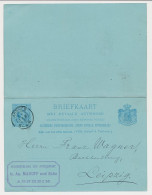 Briefkaart G. Arnhem - Leipzig Duitsland 1893 - Postwaardestukken