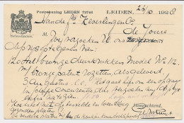 Briefkaart G. 216 Particulier Bedrukt Leiden 1928 - Postal Stationery