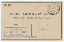 Dienst PTT Amsterdam - Velsen 1923 - Dienstregeling - Non Classés