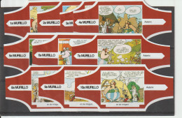Reeks A- 1692  Asterix   1-10  ,10  Stuks Compleet   , Sigarenbanden Vitolas , Etiquette - Cigar Bands