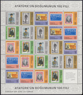 TÜRKEI  2551-2556, Bogen (5x5), Postfrisch **, 100. Geburtstag Von Atatürk, 1981 - Blocks & Sheetlets