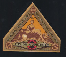 étiquette Bière France: Biere Export - % 65cl  Brasserie : Meuse Monopole Ehrhardt Freres  Bar Le Duc Ou Sevres - Beer