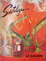 PUBLICITE Papier - PUB - Parfum - Sortilège - Le Galion - Advertising