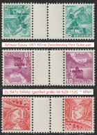 Schweiz Suisse 1937: KD Mit Steg Pont Gutter-pair Zu S47z-S49Az Mi KZ9-11zC (geriffelt Grillé)** MNH (Zu CHF 54.00) - Tête-bêche