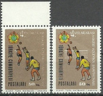 Turkey; 1966 4th International Military Volleyball Championship ERROR "Sloppy Print" - Unused Stamps