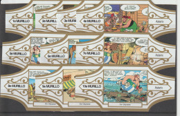 Reeks A- 1703   Asterix   1-10  ,10  Stuks Compleet   , Sigarenbanden Vitolas , Etiquette - Bagues De Cigares