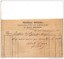 1887 BADIA POLESINE  - FRATELLI PONTARA NEGOZIANTI DI LEGNAME - Italien