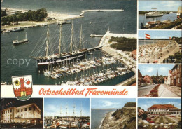 71536123 Travemuende Ostseebad Bootshafen Viermaster Segelschiff Strand Dorfpart - Luebeck