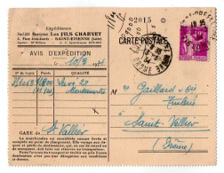 TB 4835 - 1934 - Avis D'Expédition - Les Fils CHARVET à SAINT - ETIENNE Pour M. GAILLARD, Tuilerie à SAINT - VALLIER - 1921-1960: Moderne