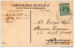 1911  CARTOLINA CON ANNULLO AMBULANTE VENEZIA -  MILANO - Marcophilie