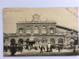 LILLE (59) : La Gare - E.C. - Tramway - 1903 - Gares - Sans Trains