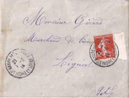 37 / INDRE ET LOIRE / STE MAURE DE TOURAINE / OBL.MANU.TYPE A4 / 1911-14 S.LETTRE - Cachets Manuels