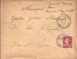 37 / INDRE ET LOIRE / LA HAYE-DESCARTES / OBL.MANU.TYPE A4 / 1910-15 S.LETTRE - Handstempels