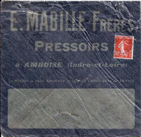 37 / INDRE ET LOIRE / AMBOISE / LETTRE ENTETE L.MABILLE FRERES / PRESSOIRS   1914 - Cachets Manuels
