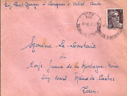 11 / AUDE / CONQUES S/ORBIEL / OBL.MANU. TYPE A5 / 1946  S.LETTRE - Manual Postmarks