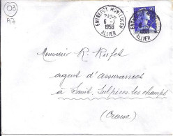 03 / ALLIER / ENTREPOT MONTLUCON / OBL.MANU. TYPE A7/ 6.7.58  S.LETTRE - Handstempels